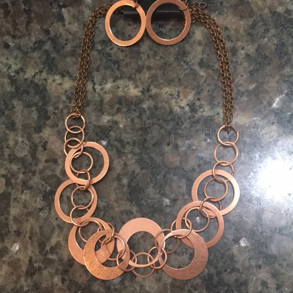 Paparazzi 3 piece necklace earring and bracelet set copper - Picture 4 of 7